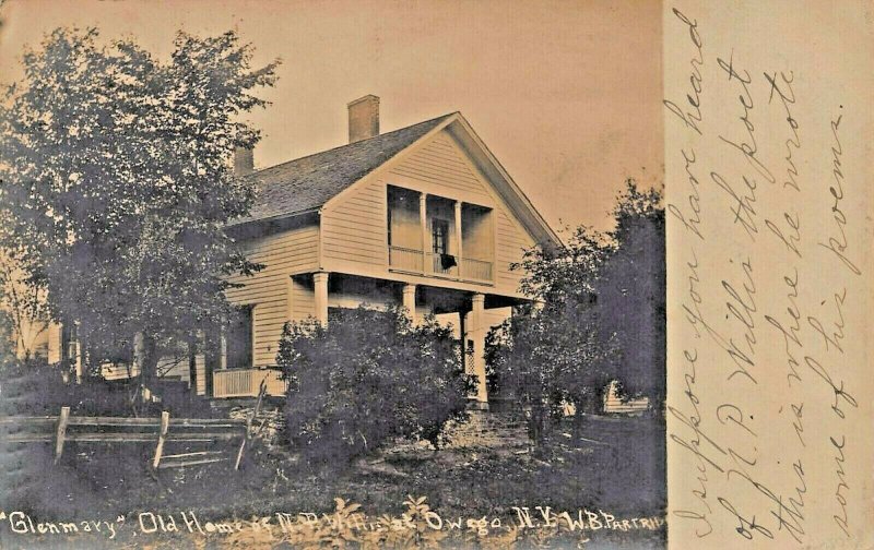 OWEGO NY~GLENMARY-OLD HOME OF NATHANIEL P WILLIS AUTHOR-POET~REAL PHOTO POSTCARD