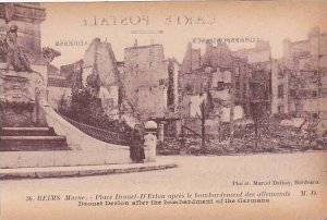 France Marne Reims Vesle Street After Bombardement By Germans