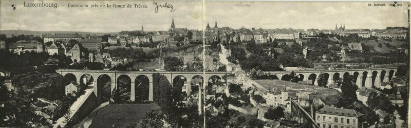 luxemburg, LUXEMBOURG, Double Panorama Postcard (1905)