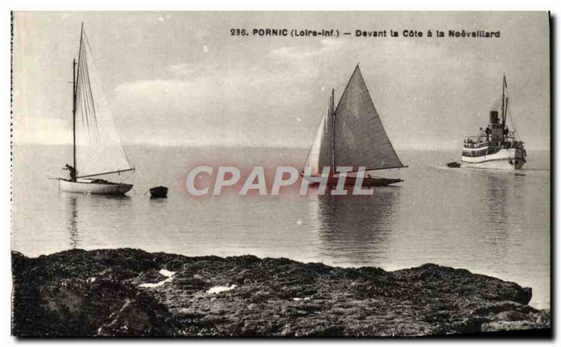 Old Postcard Pornic Faced La Cote At The Boat Noeveillard