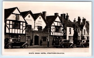 RPPC White Swan Hotel STRATFORD-ON-AVON ENGLAND UK Postcard