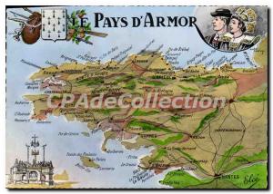 Postcard Old Country d'Armor tourist map