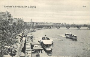 London Thames navigation & sailing paddle steamer Needle pier dock