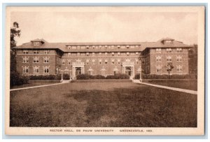 c1940 Rector Hall De Pauw University Exterior Field Greencastle Indiana Postcard