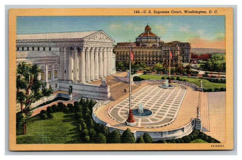 Vintage 1940's Postcard Panoramic View U.S. Supreme Court Building Washington DC