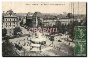 Paris Old Postcard Place de la Republique