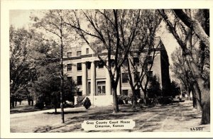 Postcard Gray County Court House in Cimarron, Kansas