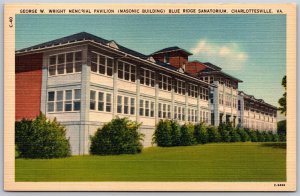 Vtg George W Wright Memorial Pavilion Blue Ridge Sanatorium Virginia VA Postcard