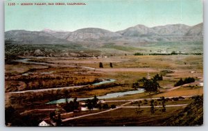 San Diego CA~Mission Valley Panorama View~River~Mts~Landscape~c1910 Postcard