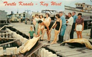 Key West Florida Turtle Crawls 1950s Koppel Color Postcard 22-79