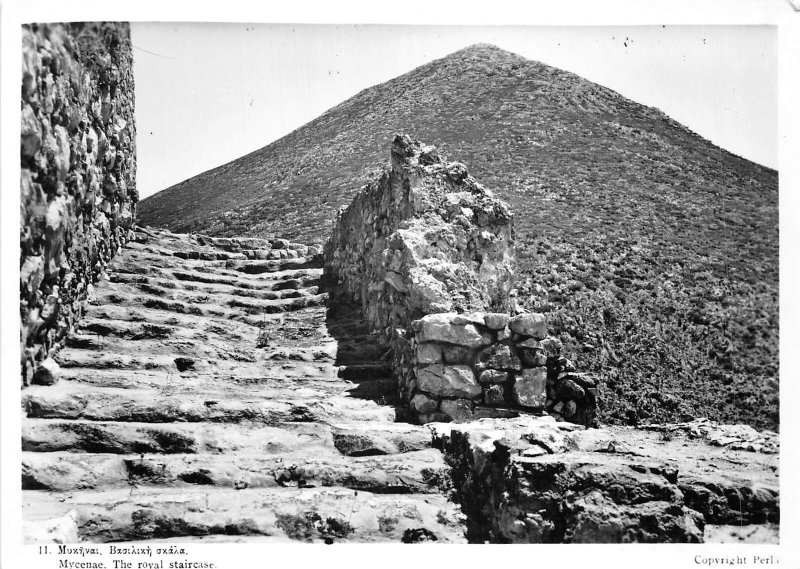 Lot346 mycenae  the royal staircase real photo greece