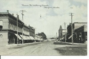  DAYTON,  WASHINGTON Main Street Looking North Postcard. White Store Awnings 