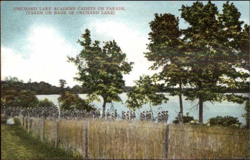 Orchard Lake MI Military Academy Cadets Parade c1910 Postcard EXC COND