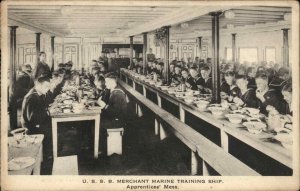 Norfolk VA 1918 Cancel USSB Merchant Marine Training Shi Mess Hall Postcard