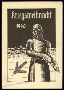 3rd Reich Germany Weihnacht Christmas Card FELDPOST Cover USED 100578