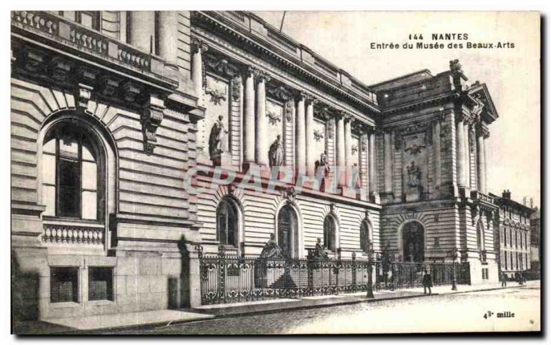 Old Postcard Nantes Entrance of Musee des Beaux Arts