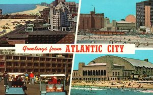 Vintage Postcard Greetings from Atlantic City Park Place, Boardwalk & Beachfront