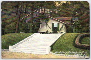 Vintage Cottage at Cadwalader Park Trenton NJ Mezzotint Postcard
