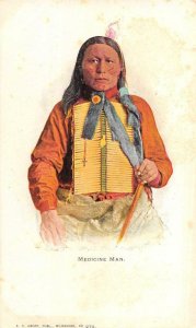 MEDICINE MAN INDIAN POSTCARD (c. 1900)