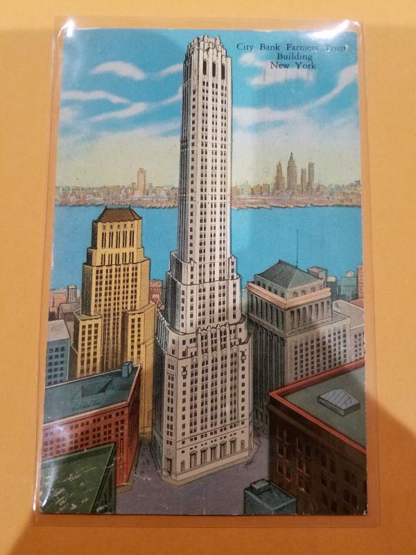 Antique Postcard, City Bank Farmers Trust Building, New York