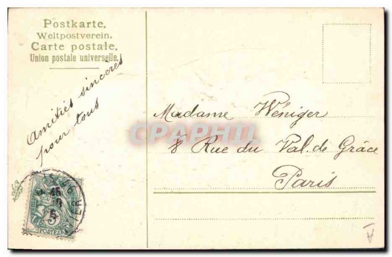 Old Postcard Fantasy Flowers Shoe