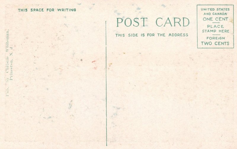 Vintage Postcard 1920's Scene On Carnegie Lake Washington Bridge Princeton NJ