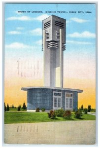 1948 Tower Of Legends Singing Tower Exterior Sioux City Iowa IA Posted Postcard