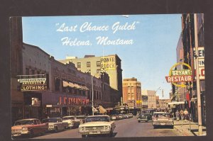 HELENA MONTANA DOWNTOWN STREET SCENE OLD CARS STORES VINTAGE POSTCARD