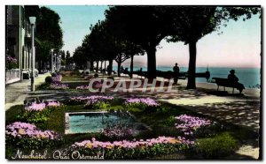 Old Postcard Neuchatel Switzerland Quai Osterwald