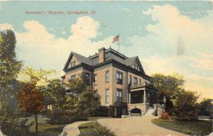 Springfield Illinois 1912 Postcard Governor's Mansion