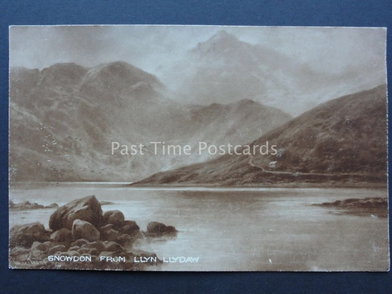 North Wales SNOWDON from LLYN LLYDAW Art by Elmer Keene c1908 Postcard