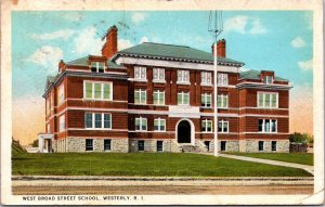 K12/ Westerly Rhode Island Postcard c1910 West Broad Street School 368