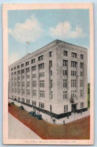 Windsor Ontario Canada Postcard Post Office Building 1945 Vintage Posted