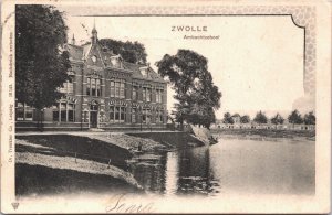 Netherlands Zwolle Ambachtsschool Vintage Postcard 09.35