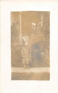 F62/ Native American Indian Real Photo RPPC Postcard c1910 Costume Child 21