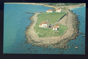 Watch Hill, Rhode Island/RI Postcard, Aerial View Of Watch Hill Lighthouse/Light