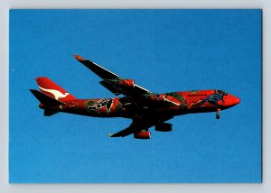 Aviation Postcard Qantas Boeing 747 400 VH-OJB Australian Aboriginal Paint A3