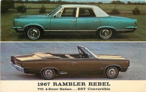 Postcard 1967 Rambler Rebel 770 3 door sedan SST Convertible 22-12794