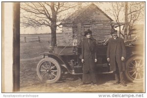 Couple With Old Car Real Photo