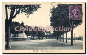 Postcard Old Pier and Promenade Macon Lamartine