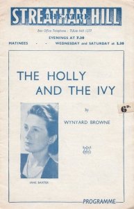 Jane Baxter Of 1935 The Gypsy Holly & The Ivy Drama Theatre Programme