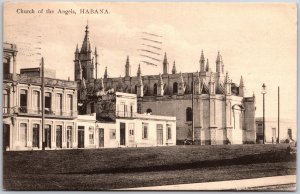 Habana Cuba CU, 1911 hurch of the Angels Gothic Architecture & Plaza, Postcard