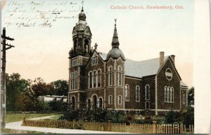 Hawkesbury Ontario Catholic Church c1911 Postcard G70