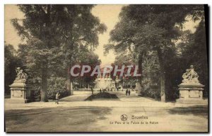 Old Postcard Brussels Park and the Palais de la Nation