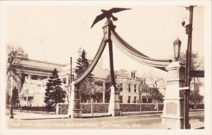 Eagle Gate Beehive House And Lion House Salt Lake City Utah Real Photo