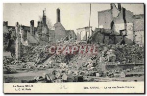 Old Postcard Arras Rue Des Grands Vieziers Army