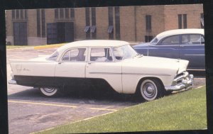 1956 PLYMOUTH SAVOY SEDAN VINTAGE CAR DEALER ADVERTISING POSTCARD MOPAR