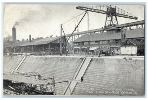 1922 Dry Dock Cantilever Crane Mare Island Navy Yard Vallejo CA Posted Postcard