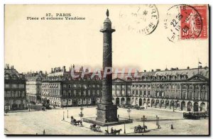 Old Postcard Paris Place and Vendome Column