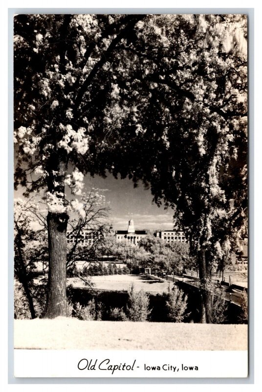 RPPC Old Capitol Building Iowa City Iowa IA UNP Postcard H19